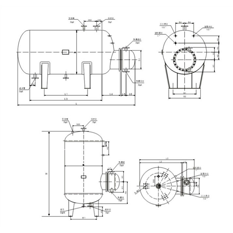 容积式换热器设计图